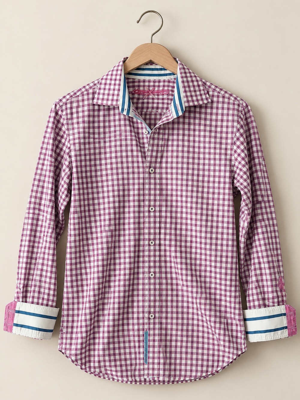 Robert Graham X | Purple Checkered Flip Cuff Button Down Shirt